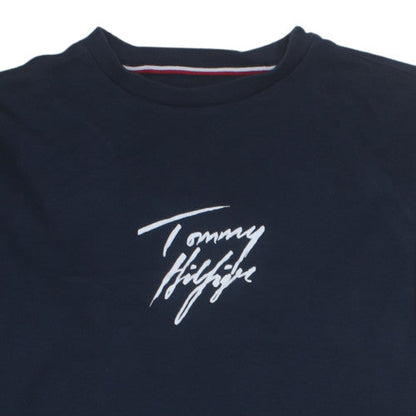 Tommy Hilfiger Men's Blue Logo Pullover Sweatshirt L Regular