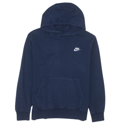 Nike Men's Blue Pullover Hoodie M Fleece Logo Sportswear