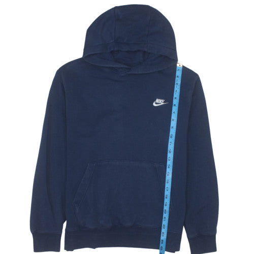 Nike Men's Blue Pullover Hoodie M Fleece Logo Sportswear