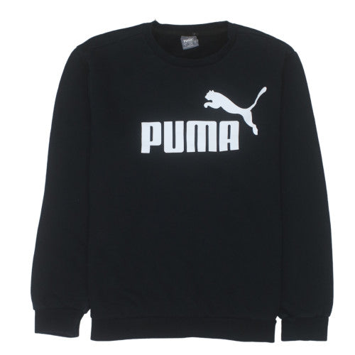 Puma Men’s Black XL Crew Neck Logo Pullover Sweatshirt