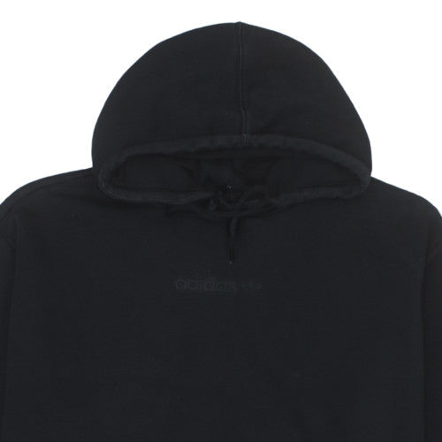 Adidas Women Black Hoodie UK 18 Relaxed Fit Pullover Sweatshirt