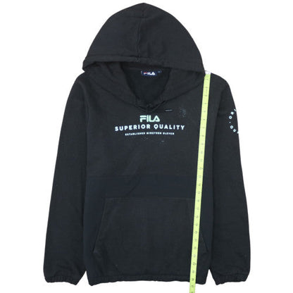 Fila Womens Black Pullover Hoodie L Cotton Blend Sweatshirt