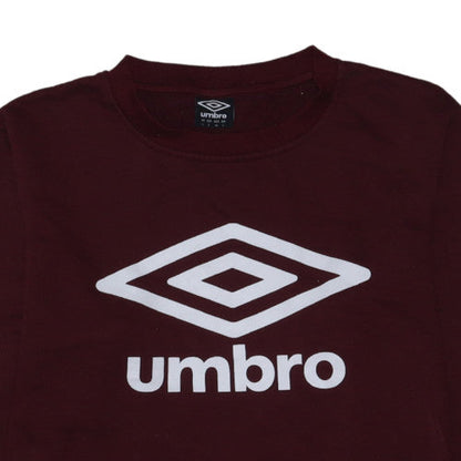 Umbro Men's Burgundy Crew Neck Sweatshirt L Logo Graphic Pullover