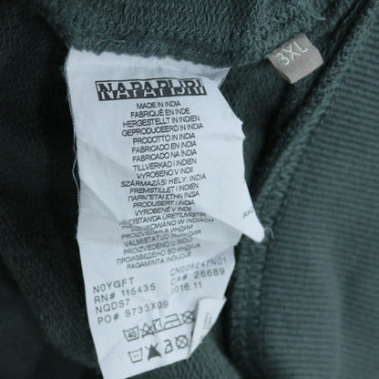 Napapijri Men's Green 3XL Full Zip Embroidered Sweatshirt
