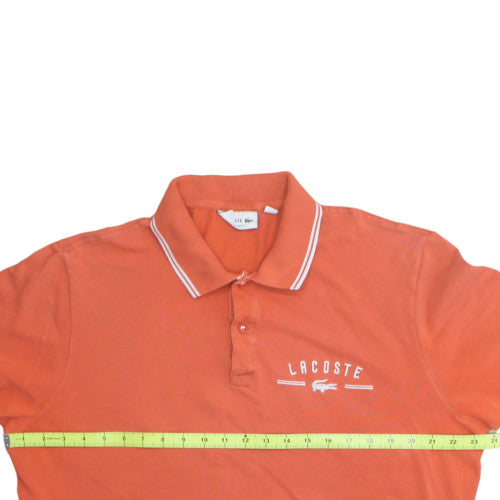Lacoste Mens Orange Regular Fit Polo Shirt Size M