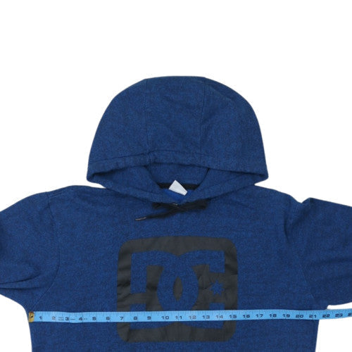 DC Mens Blue Pullover Hoodie M Graphic Logo Regular Fit Fleece