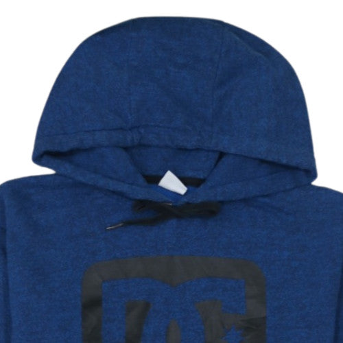DC Mens Blue Pullover Hoodie M Graphic Logo Regular Fit Fleece