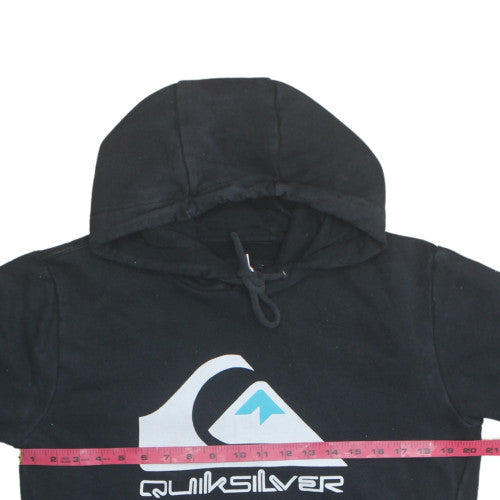 Quiksilver Men’s Black Pullover Hoodie Size S Graphic Surf Style