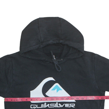 Quiksilver Men’s Black Pullover Hoodie Size S Graphic Surf Style