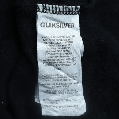 Quiksilver Men’s Black Pullover Hoodie Size S Graphic Surf Style