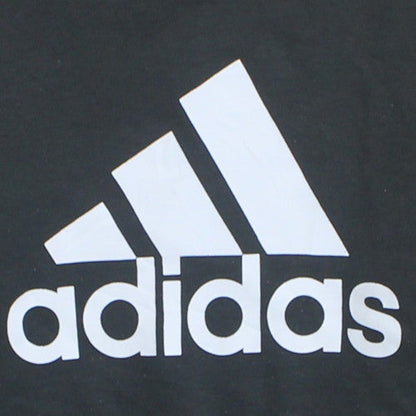 Adidas Boys Black Pullover Hoodie 9-10 Years Cotton Blend Sweatshirt
