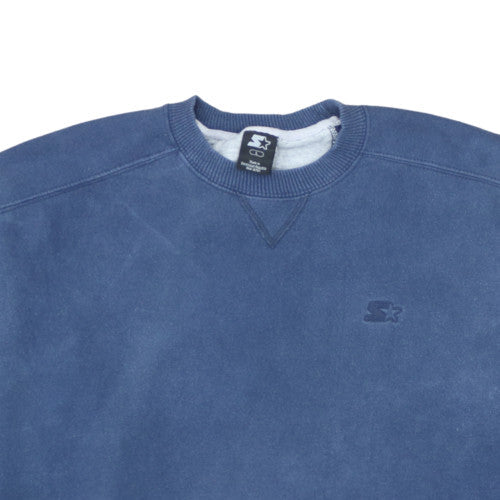 Starter Men's Blue Pullover Fleece Sweatshirt Size L Vintage