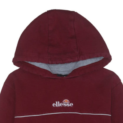 Ellesse Mens Red Pullover Hoodie M Fleece Logo Sportswear