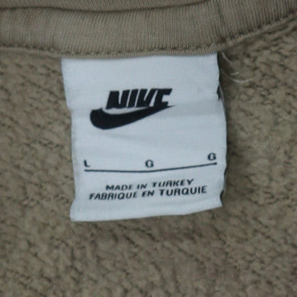 Nike Women Beige Large Pullover Hoodie with Logo Design