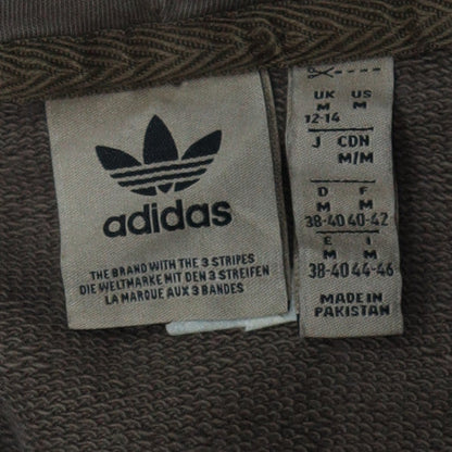 Adidas Women Grey Trefoil Logo Pullover Hoodie Size M