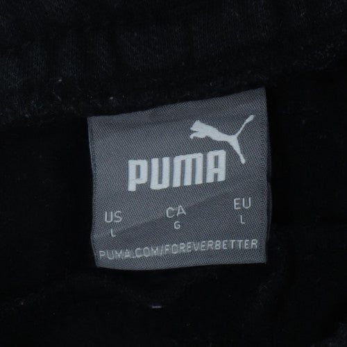 Puma Men's Black Jogger Trousers L Regular Fit Elastic Waist