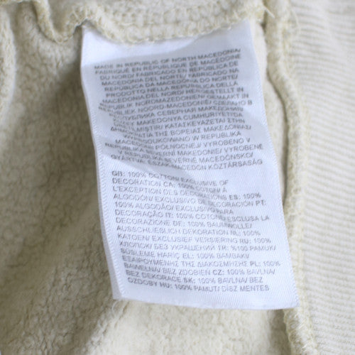 The North Face Unisex Beige Pullover Hoodie M Cotton Fleece