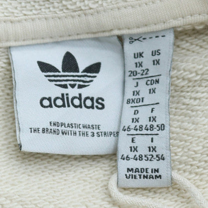 Adidas Womens White Pullover Hoodie Size 20-22 Plus Cotton Blend