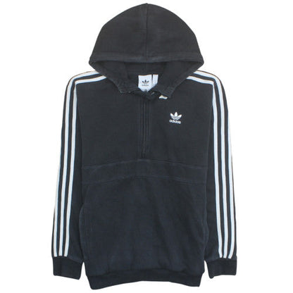 Adidas Mens Black Small 1/2 Zip Hoodie with Logo Detail