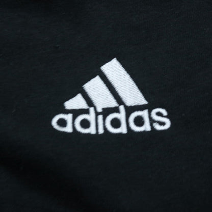 Adidas Men's Black XL Pullover Hoodie with Logo and Stripes