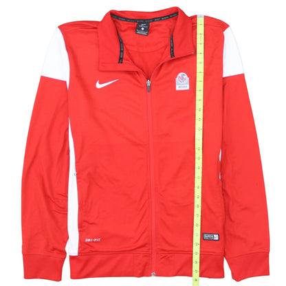 Nike Men's Red Full Zip Dri-Fit Sports Sweatshirt Size L