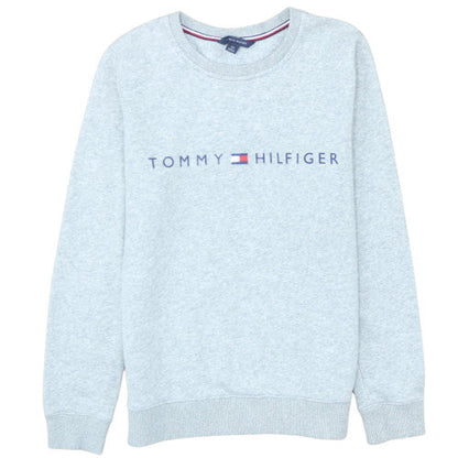 Tommy Hilfiger Women Grey Logo Crew Neck Pullover Sweatshirt S