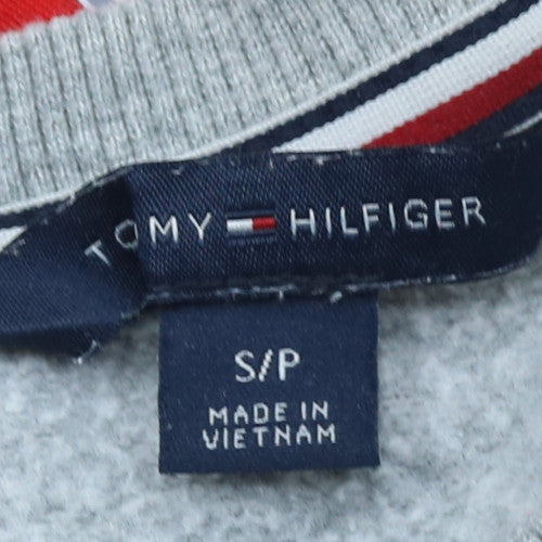 Tommy Hilfiger Women Grey Logo Crew Neck Pullover Sweatshirt S