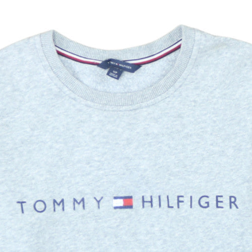 Tommy Hilfiger Women Grey Logo Crew Neck Pullover Sweatshirt S