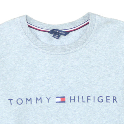 Tommy Hilfiger Women Grey Logo Crew Neck Pullover Sweatshirt S