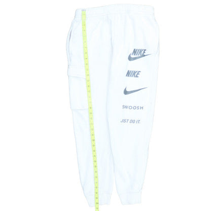 Nike Men's White Jogger Cargo Sweatpants S Logo Fleece