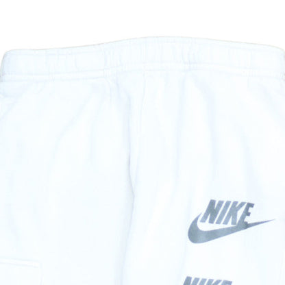 Nike Men's White Jogger Cargo Sweatpants S Logo Fleece