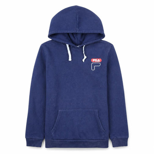Front view of Fila women’s navy blue pullover hoodie xs cotton blend