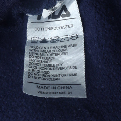 FILA Womens Navy Blue Pullover Hoodie XS Cotton Blend