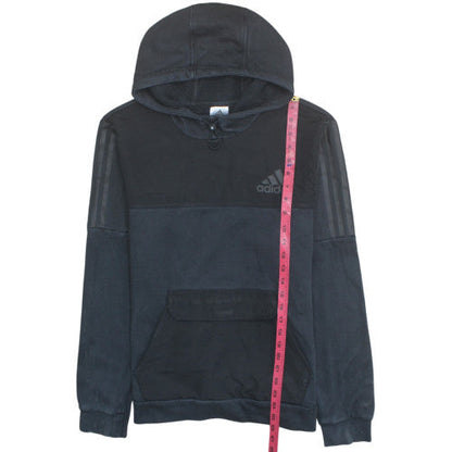 Adidas Men Black Pullover Hoodie Medium Sports Fleece