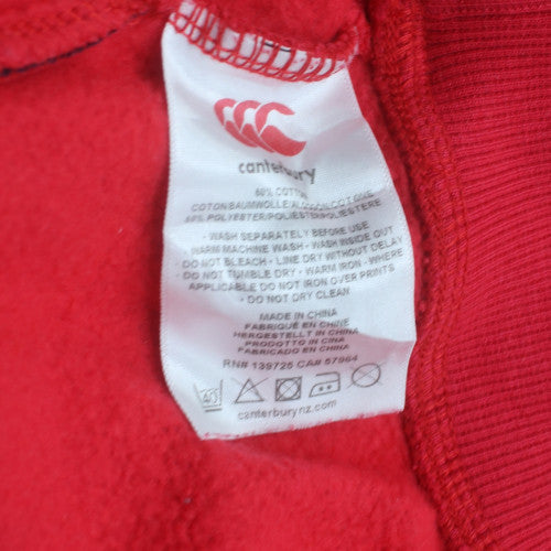 Canterbury Men's Red Hoodie Small Rugby Style Fleece Pullover