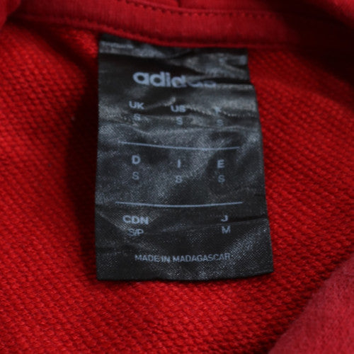 adidas Men's Red Pullover Hoodie Small Graphic Sports Fleece