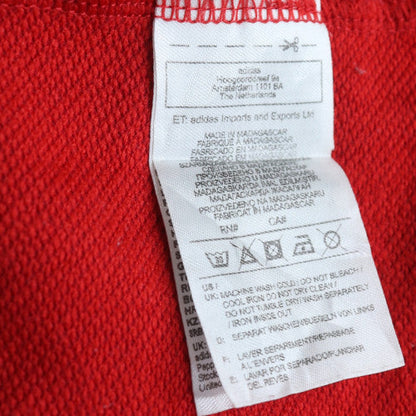 adidas Men's Red Pullover Hoodie Small Graphic Sports Fleece