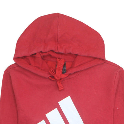 adidas Men's Red Pullover Hoodie Small Graphic Sports Fleece