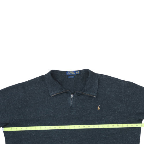 Ralph Lauren Men's Blue 3XL 1/4 Zip Cotton Knit Jumper