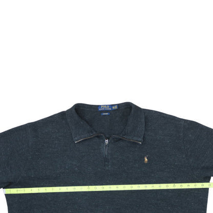 Ralph Lauren Men's Blue 3XL 1/4 Zip Cotton Knit Jumper