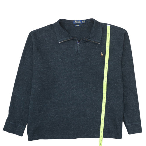 Ralph Lauren Men's Blue 3XL 1/4 Zip Cotton Knit Jumper
