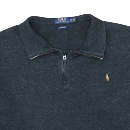 Ralph Lauren Men's Blue 3XL 1/4 Zip Cotton Knit Jumper