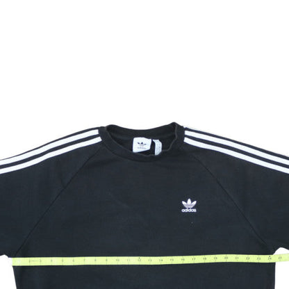 Adidas Mens Black L Pullover Sweatshirt Logo Crew Neck Fleece