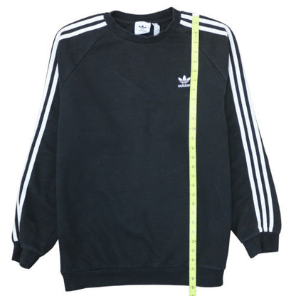 Adidas Mens Black L Pullover Sweatshirt Logo Crew Neck Fleece