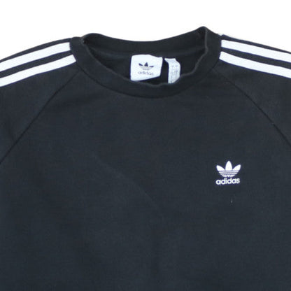 Adidas Mens Black L Pullover Sweatshirt Logo Crew Neck Fleece