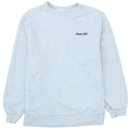 Reebok Mens Light Grey Crew Neck Sweatshirt Size L Cotton Blend