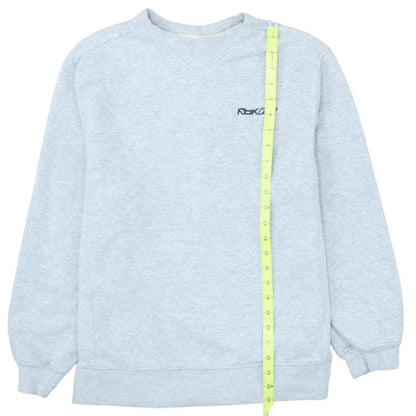 Reebok Mens Light Grey Crew Neck Sweatshirt Size L Cotton Blend