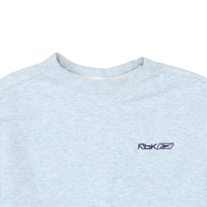 Reebok Mens Light Grey Crew Neck Sweatshirt Size L Cotton Blend