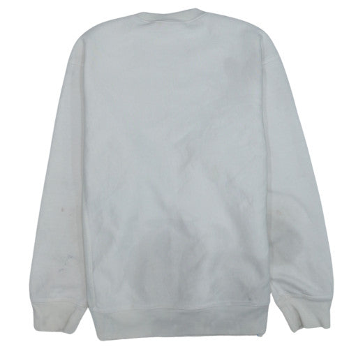 Carhartt Men's White Crew Neck Logo Sweatshirt Size M