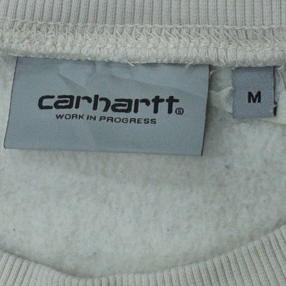 Carhartt Men's White Crew Neck Logo Sweatshirt Size M